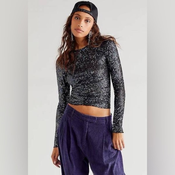 NWOT - Intimately Free People Gold Rush Black Combo Long Sleeve - Size M - Picture 6 of 10